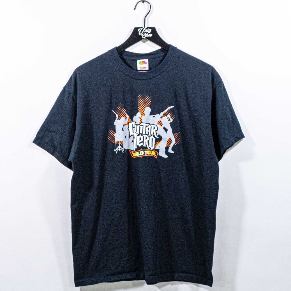 Guitar Hero Video Game World Tour T-Shirt Red Octane XL Y2K Retro